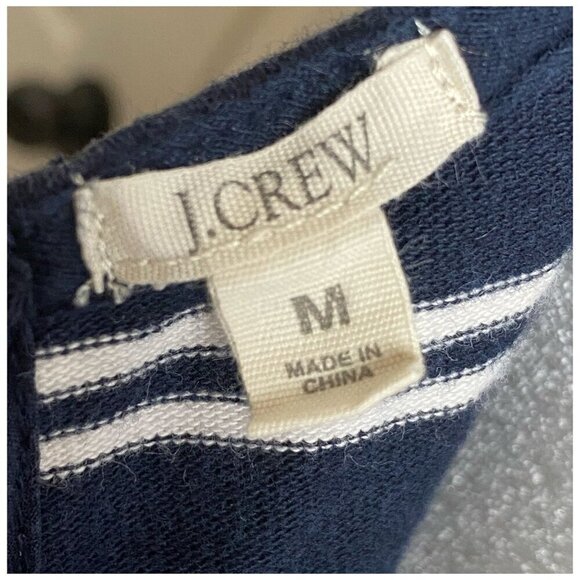 J.Crew Stripe Villa Fit-n-Flare Button Back Dress Black / White Women's Size Med - Picture 3 of 13